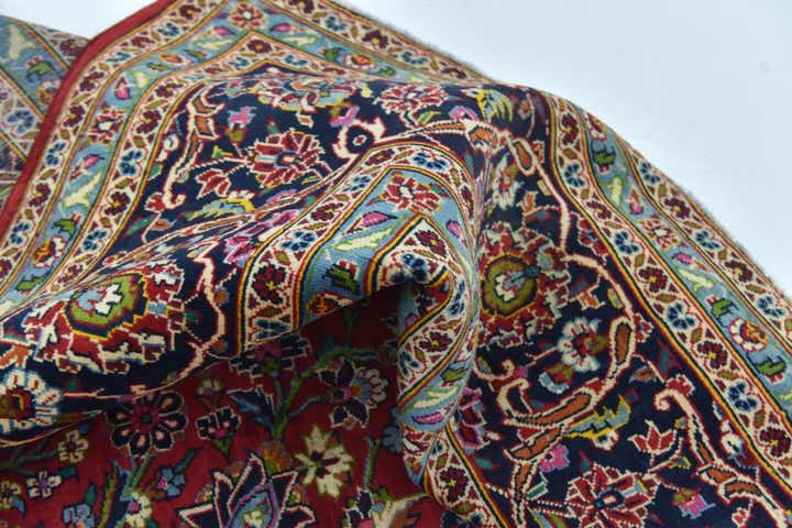 9' 10 x 13' 5 Hand Knotted Kashan Persian Wool Rug