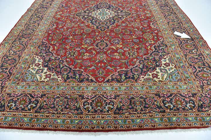 9' 10 x 13' 5 Hand Knotted Kashan Persian Wool Rug