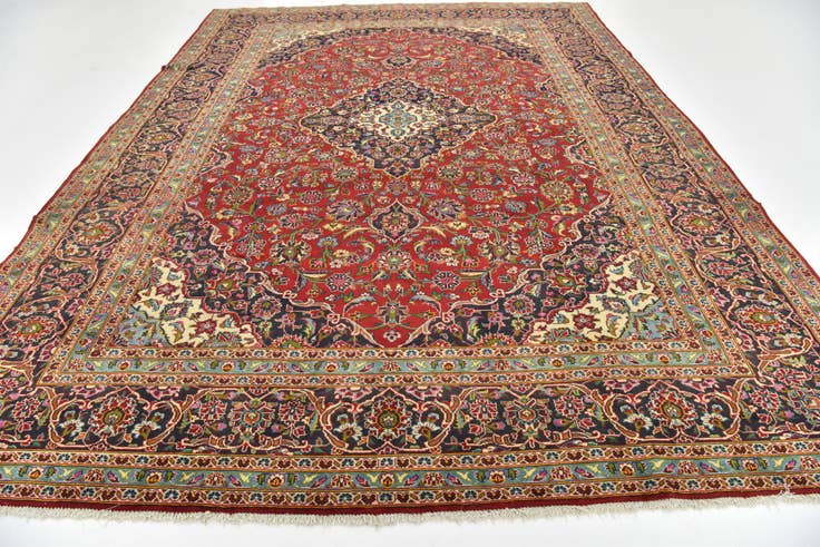 Detail image of 9' 10 x 13' 5 Hand Knotted Kashan Persian Wool Rug