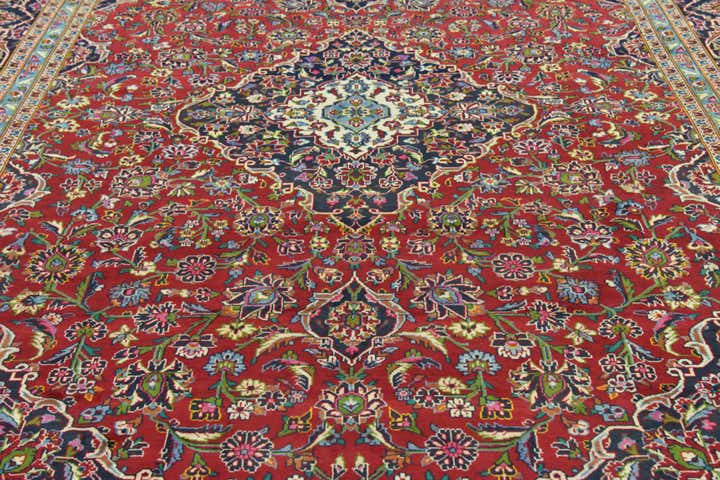 9' 10 x 13' 5 Hand Knotted Kashan Persian Wool Rug