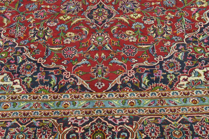 9' 10 x 13' 5 Hand Knotted Kashan Persian Wool Rug
