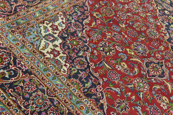 9' 10 x 13' 5 Hand Knotted Kashan Persian Wool Rug