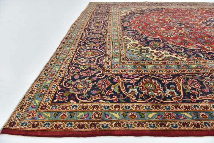 9' 10 x 13' 5 Hand Knotted Kashan Persian Wool Rug