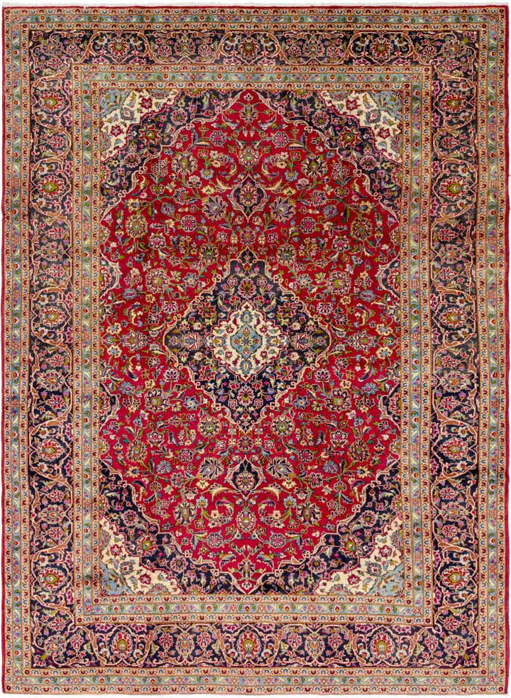 9' 10 x 13' 5 Hand Knotted Kashan Persian Wool Rug