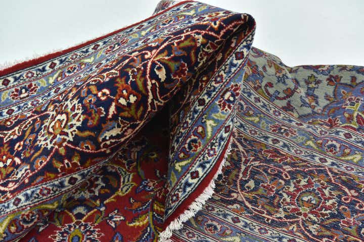 9' 6 x 13' 9 Hand Knotted Kashan Persian Wool Rug
