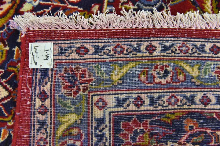 9' 6 x 13' 9 Hand Knotted Kashan Persian Wool Rug