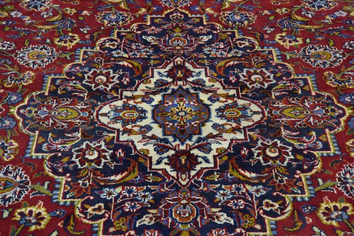 9' 6 x 13' 9 Hand Knotted Kashan Persian Wool Rug