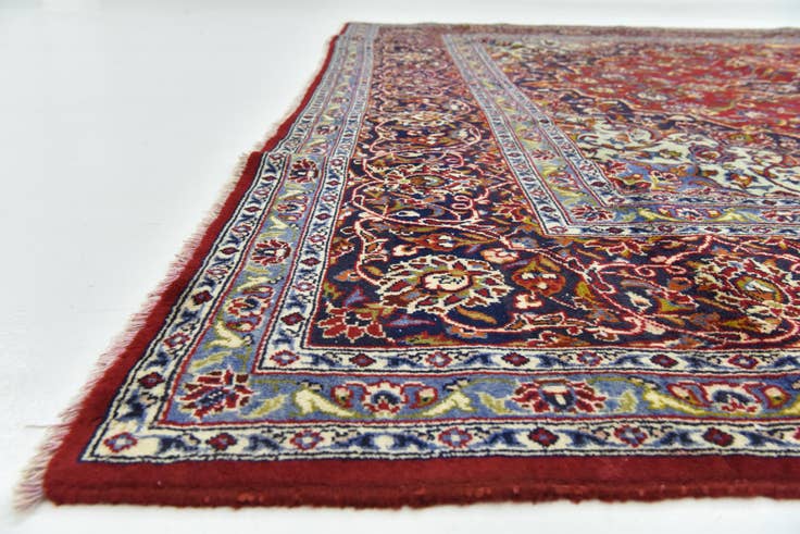 Detail image of 9' 6 x 13' 9 Hand Knotted Kashan Persian Wool Rug