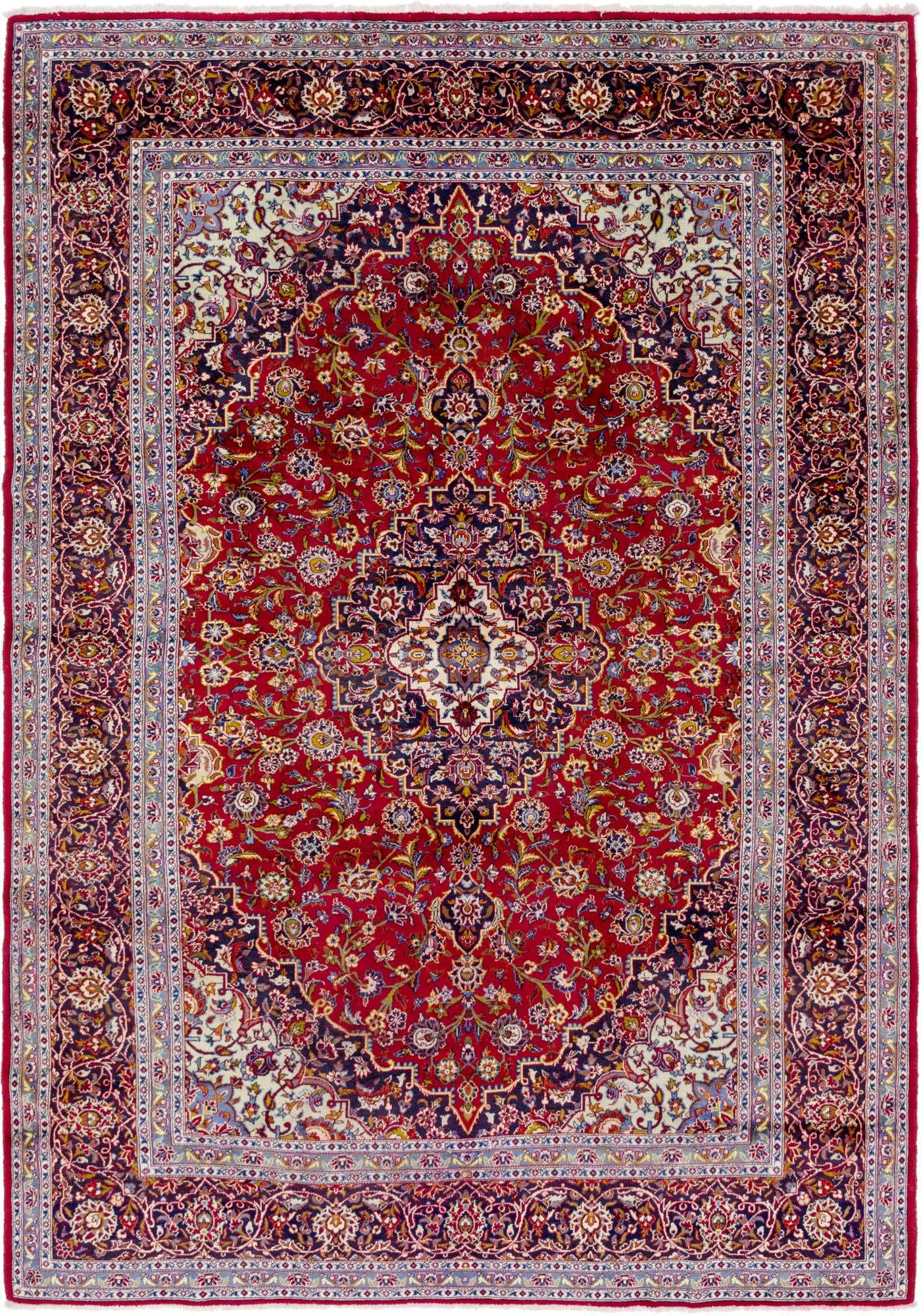 9' 6 x 13' 9 Hand Knotted Kashan Persian Wool Rug