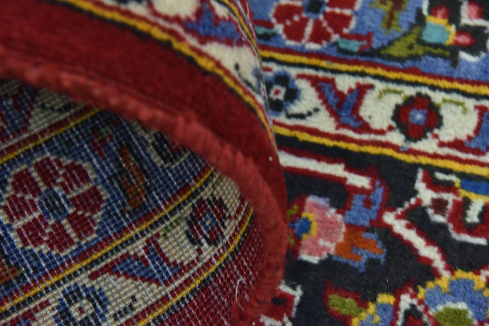 9' 5 x 13' Hand Knotted Kashan Persian Wool Rug