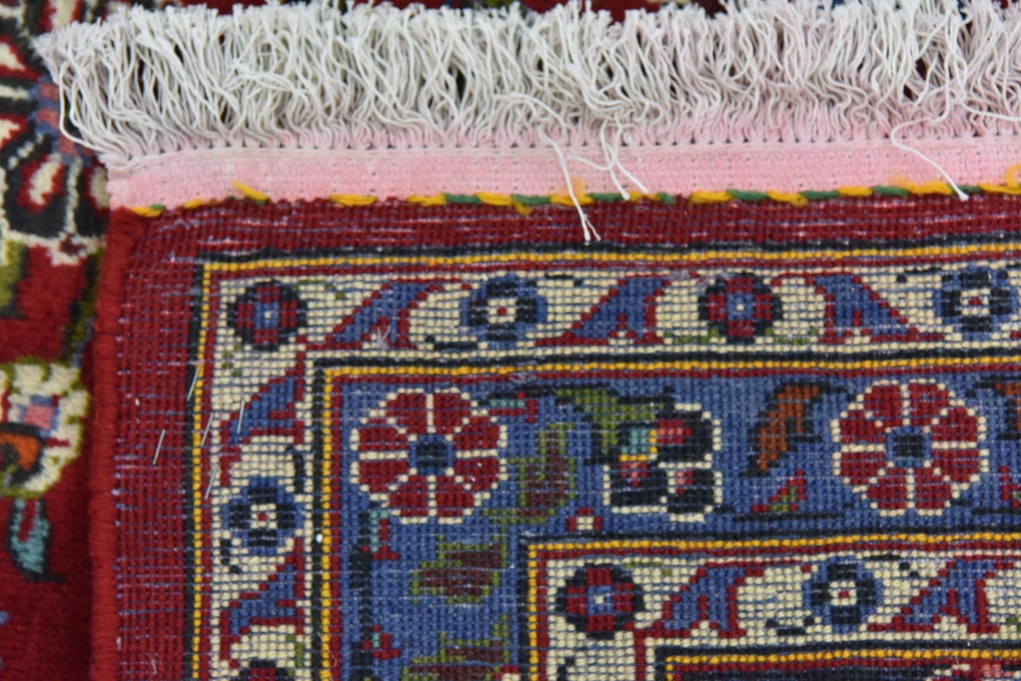 9' 5 x 13' Hand Knotted Kashan Persian Wool Rug