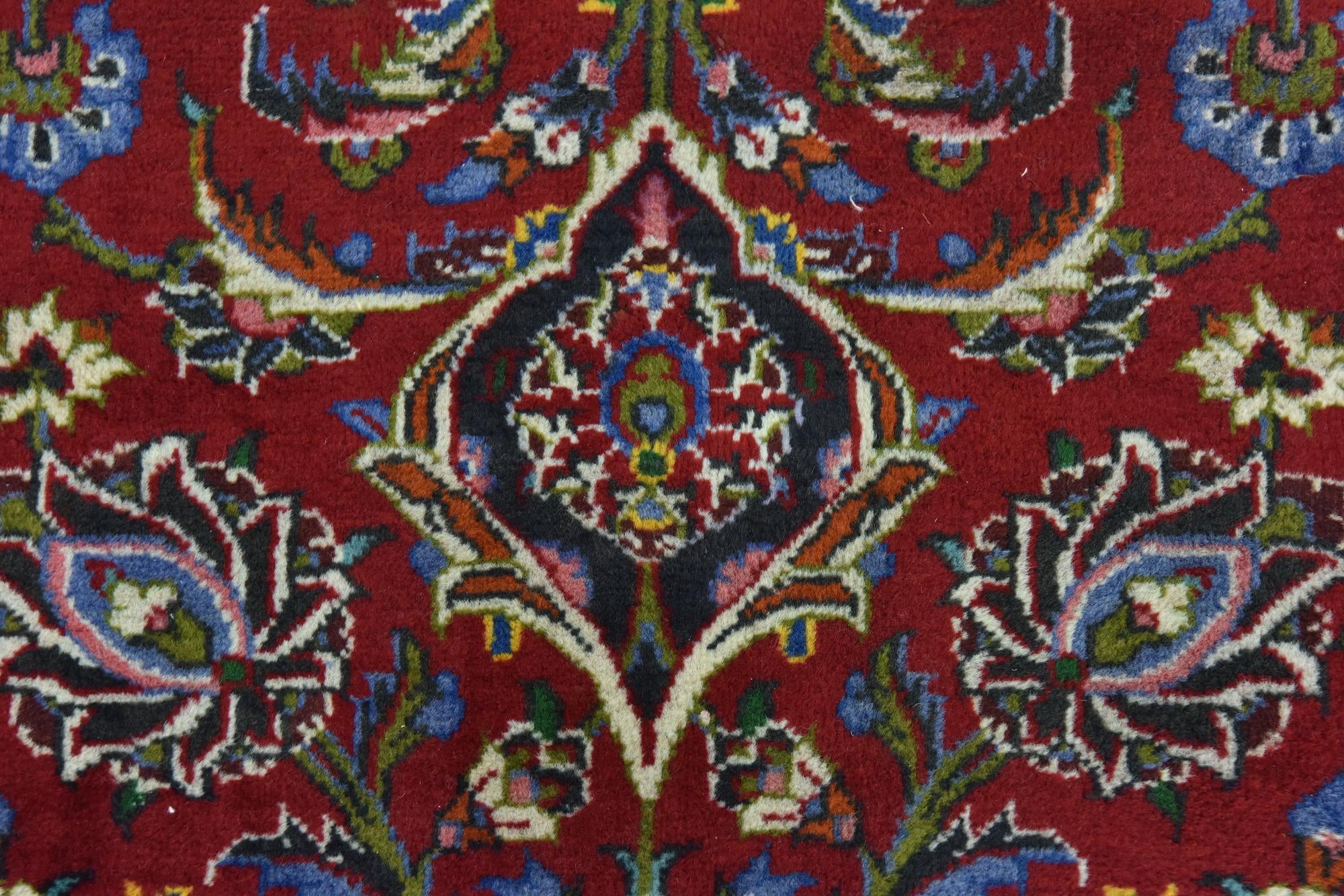 9' 5 x 13' Hand Knotted Kashan Persian Wool Rug