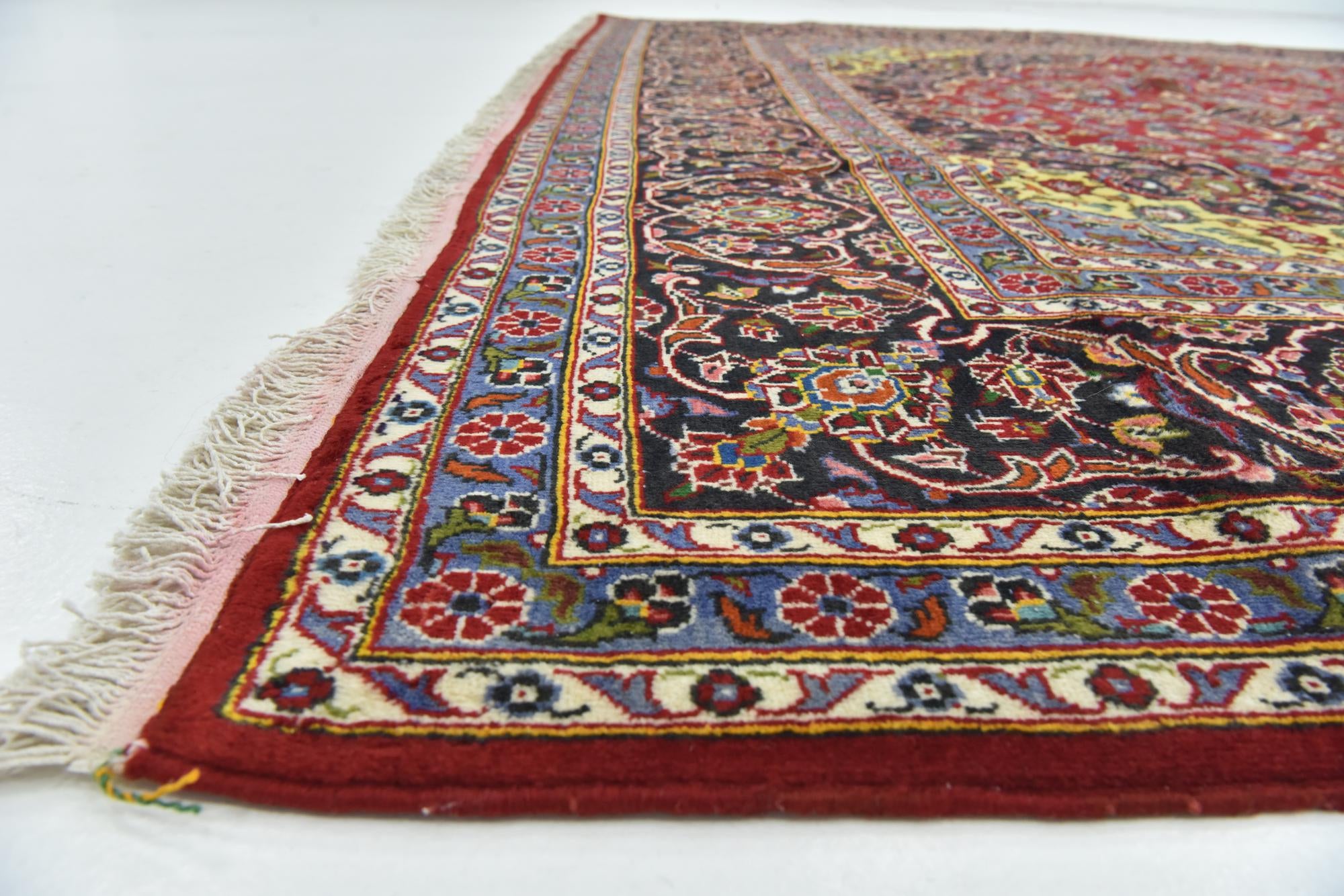 9' 5 x 13' Hand Knotted Kashan Persian Wool Rug