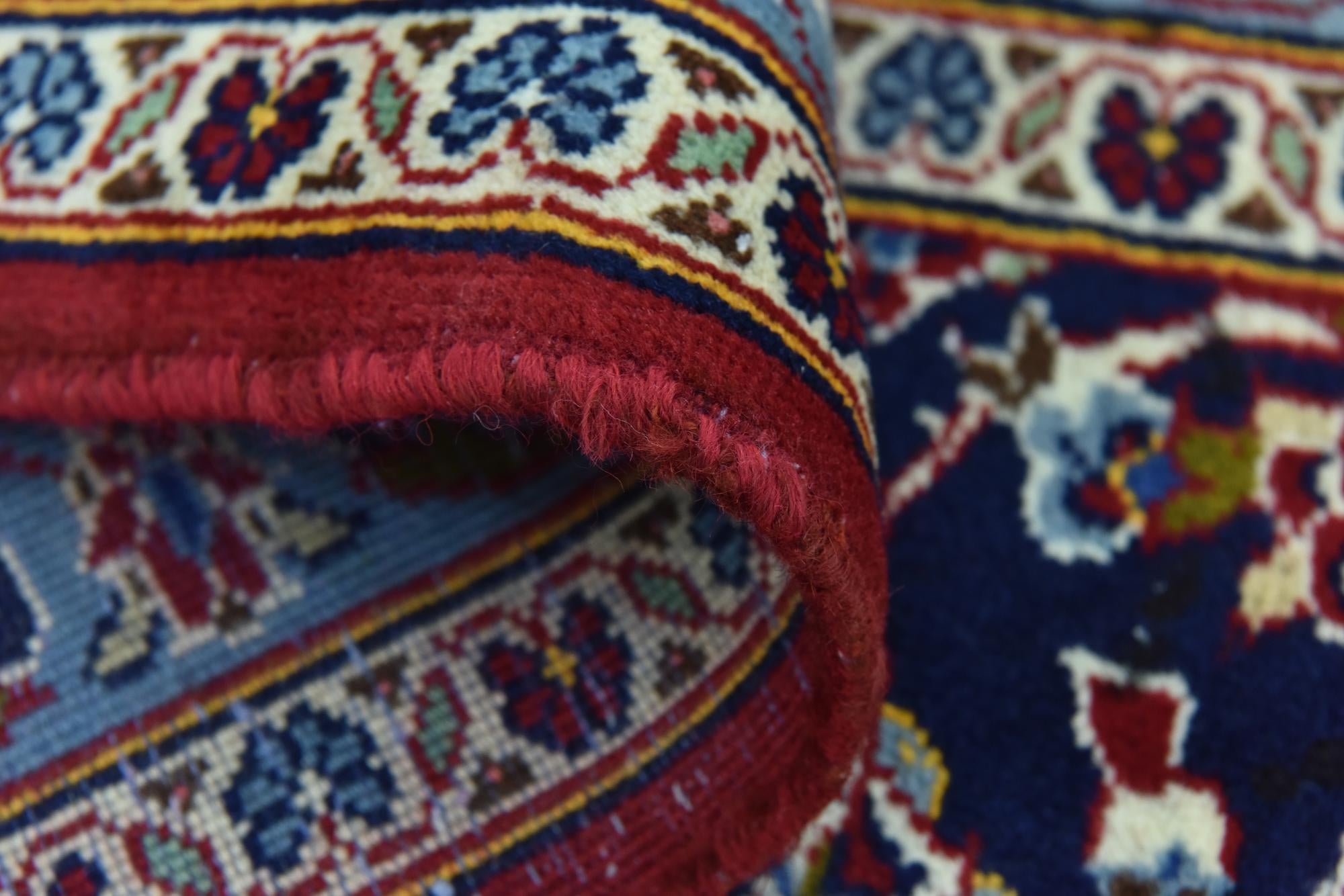 10' x 12' 9 Hand Knotted Kashan Persian Wool Rug