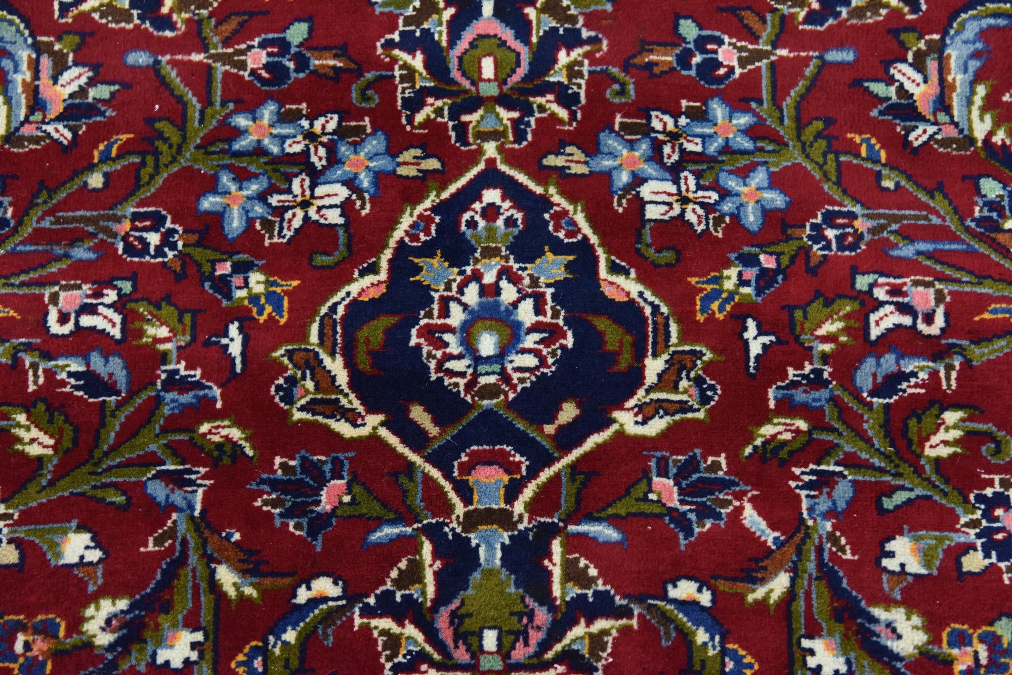 10' x 12' 9 Hand Knotted Kashan Persian Wool Rug