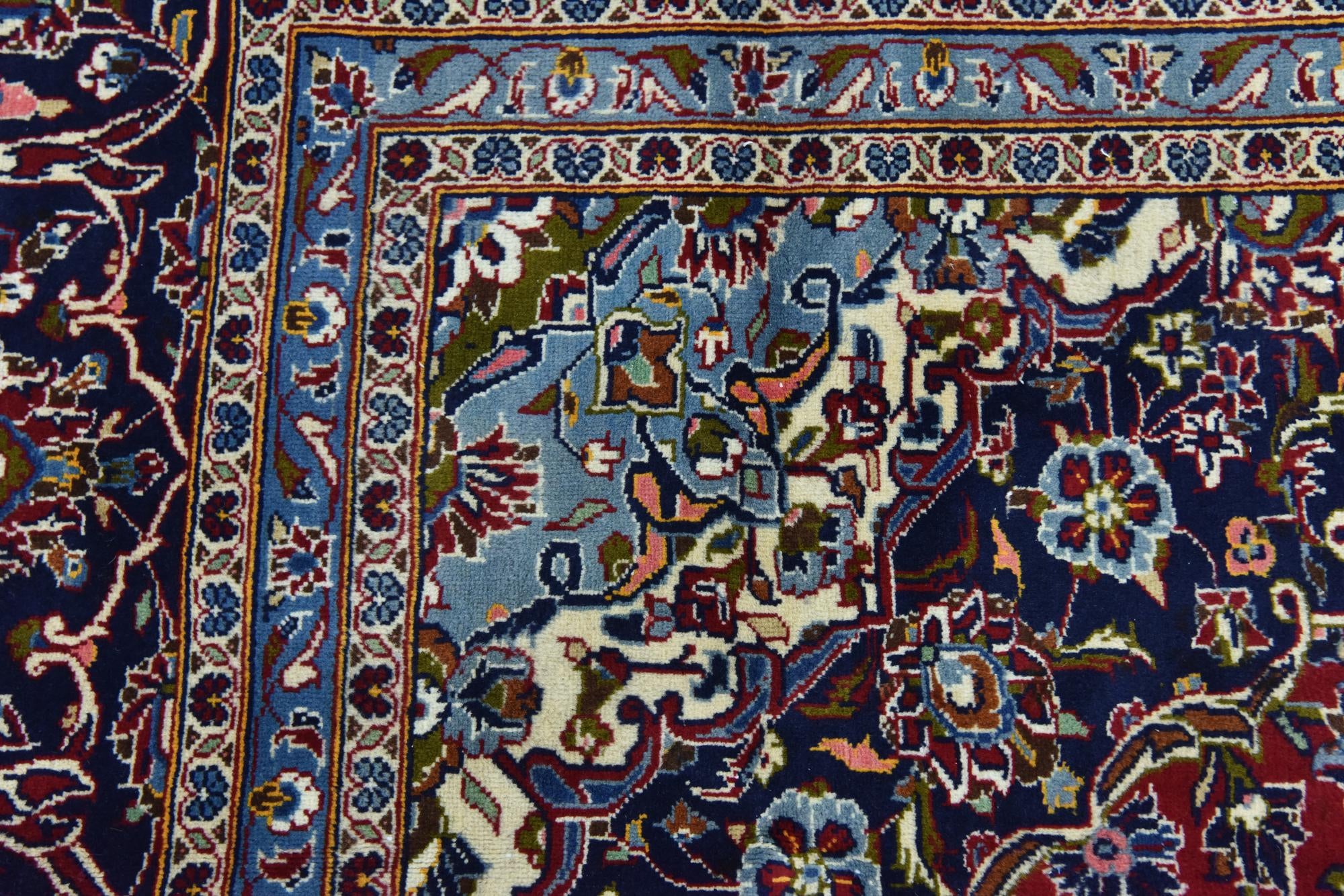 10' x 12' 9 Hand Knotted Kashan Persian Wool Rug