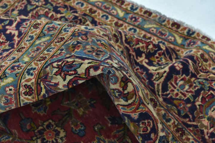 9' 8 x 12' 6 Hand Knotted Kashan Persian Wool Rug