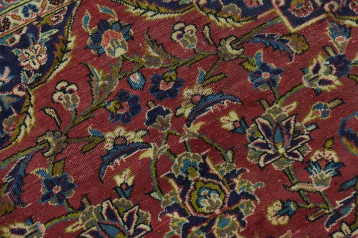 9' 8 x 12' 6 Hand Knotted Kashan Persian Wool Rug