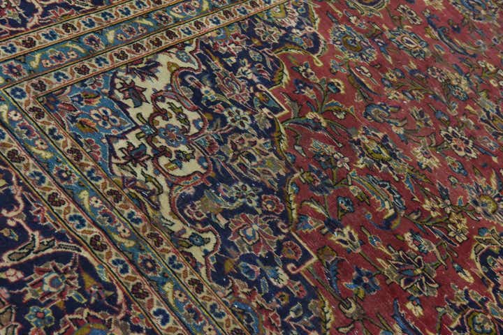 9' 8 x 12' 6 Hand Knotted Kashan Persian Wool Rug