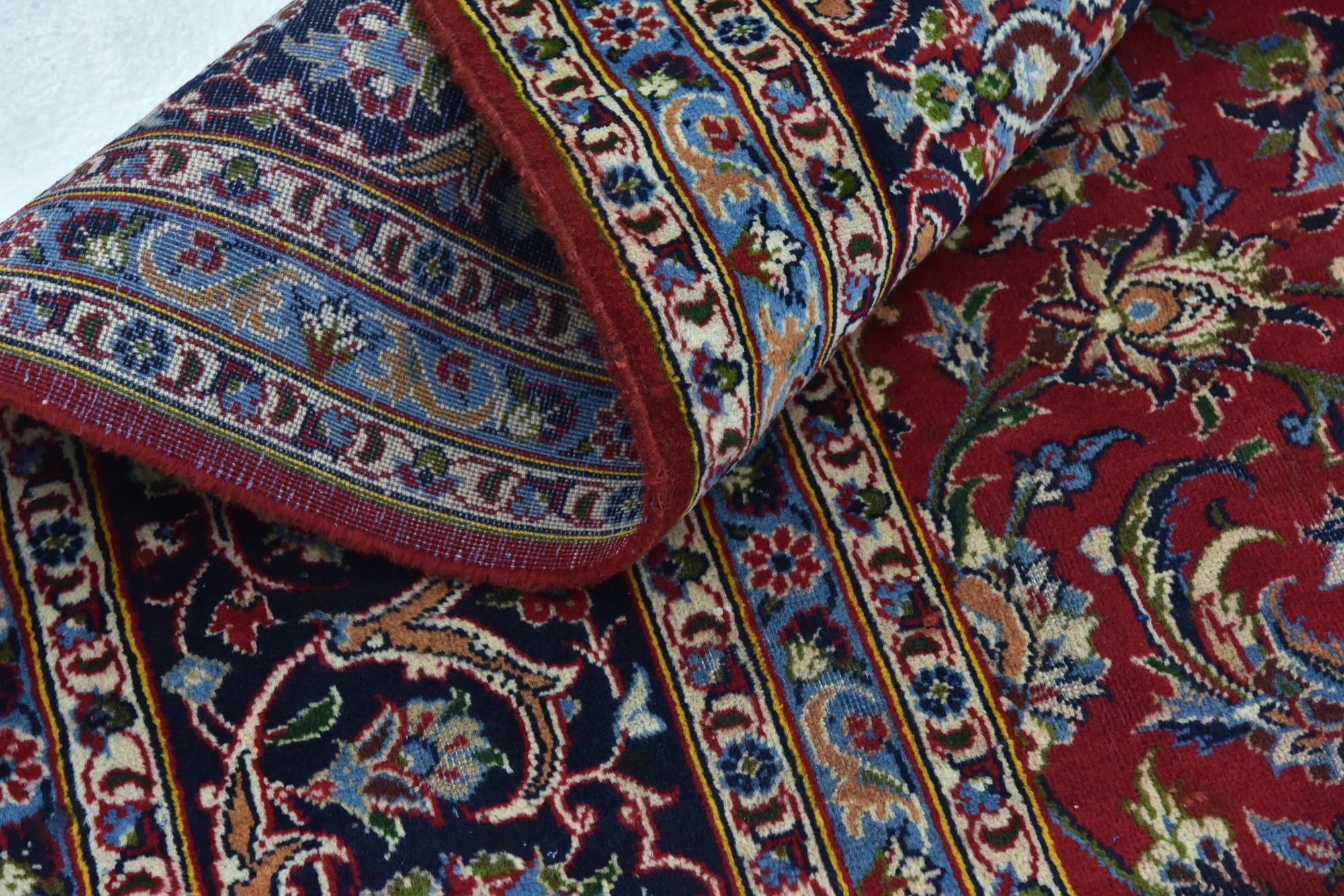 9' 6 x 13' Hand Knotted Kashan Persian Wool Rug