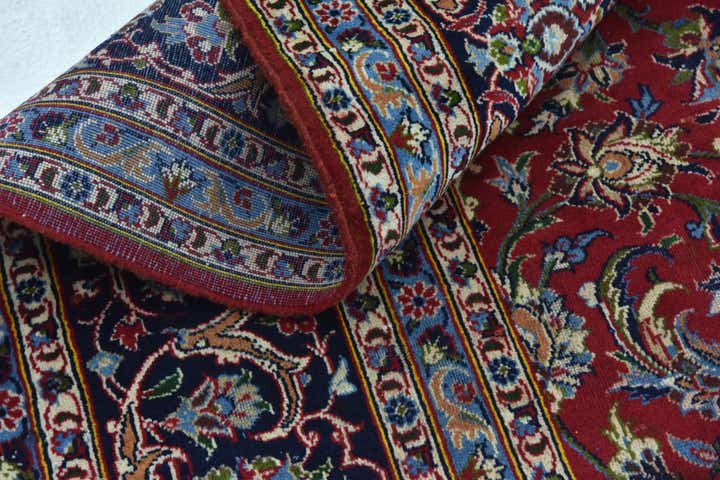 9' 6 x 13' Hand Knotted Kashan Persian Wool Rug