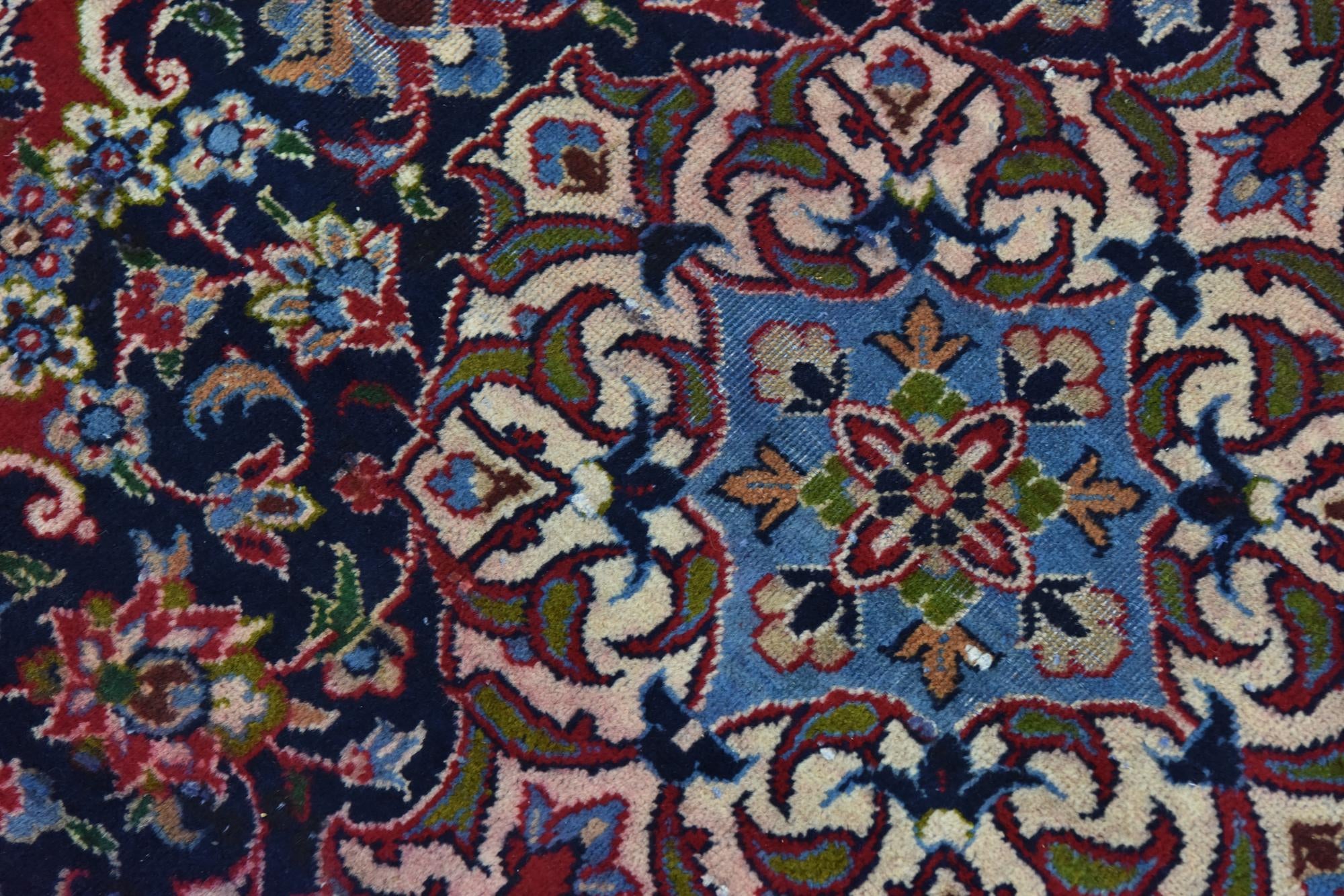 9' 6 x 13' Hand Knotted Kashan Persian Wool Rug
