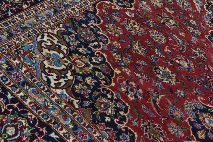 9' 6 x 13' Hand Knotted Kashan Persian Wool Rug