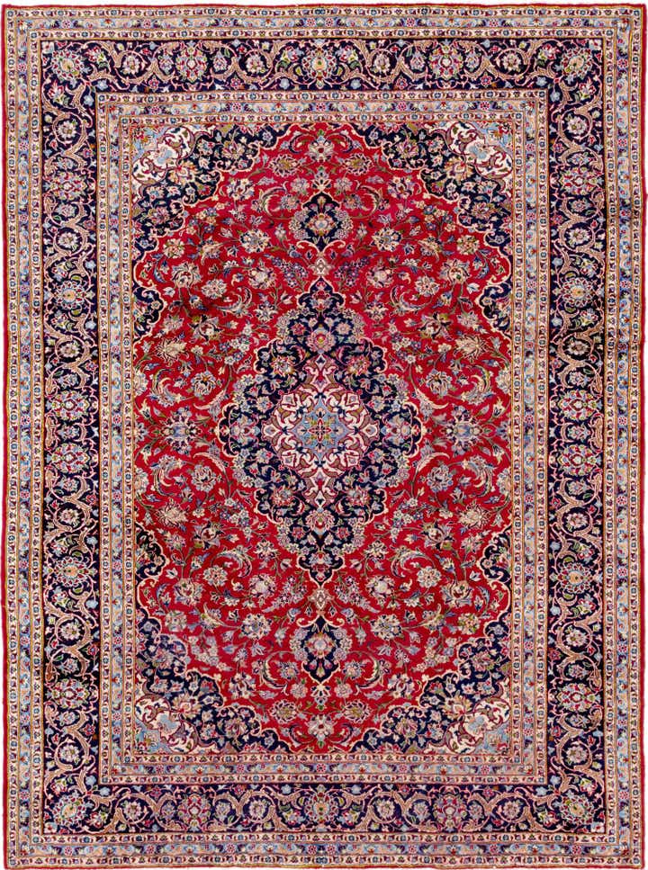 9' 6 x 13' Hand Knotted Kashan Persian Wool Rug