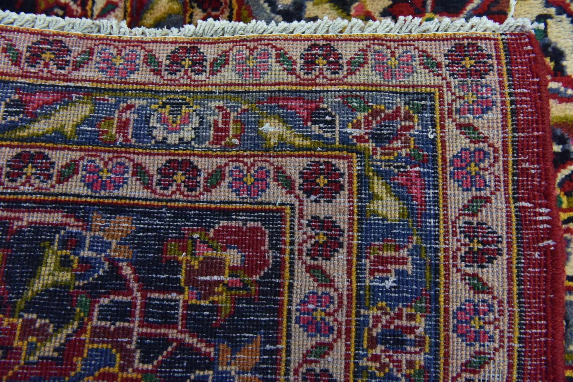9' 9 x 13' Hand Knotted Kashan Persian Wool Rug