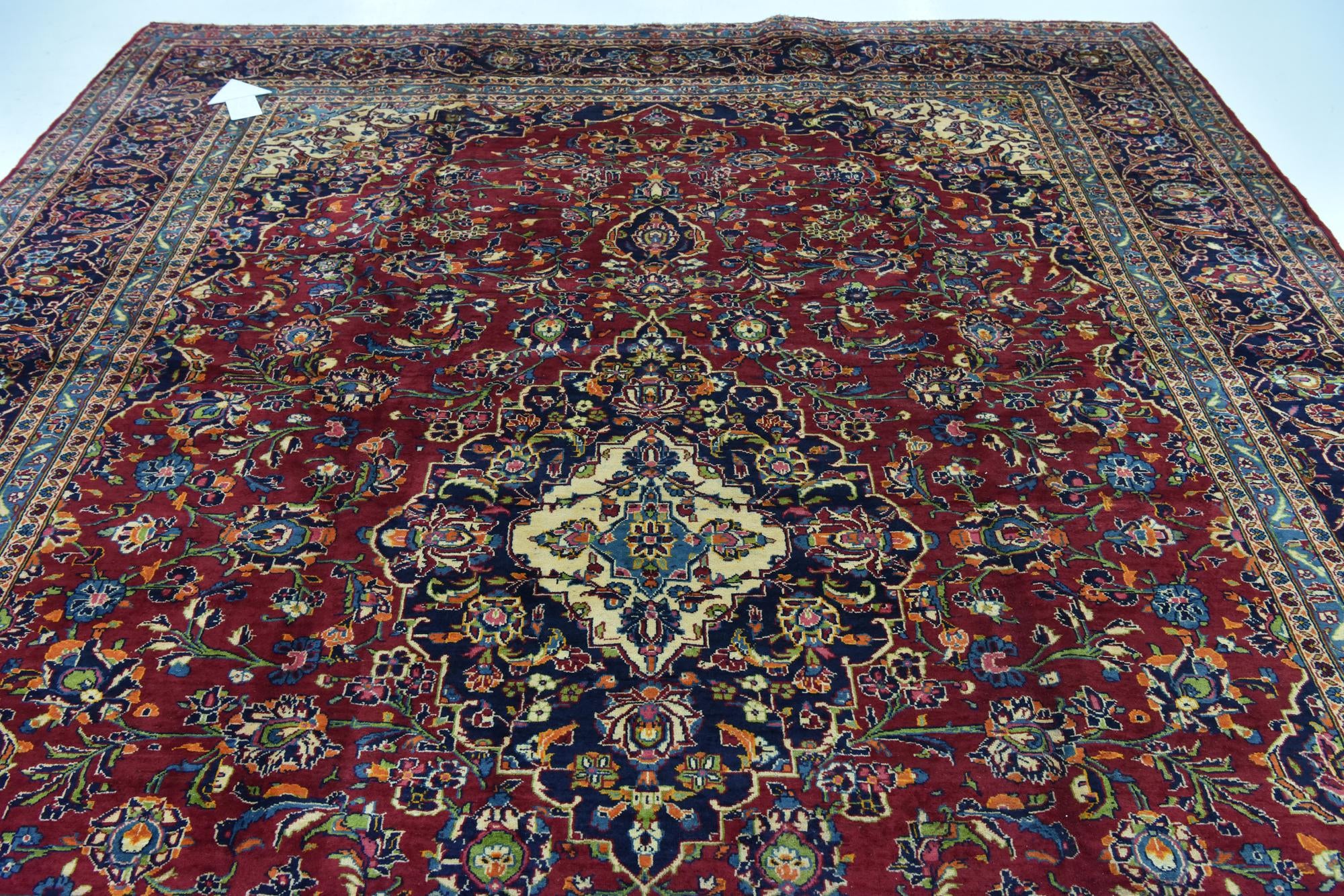 9' 8 x 13' 3 Hand Knotted Kashan Persian Wool Rug