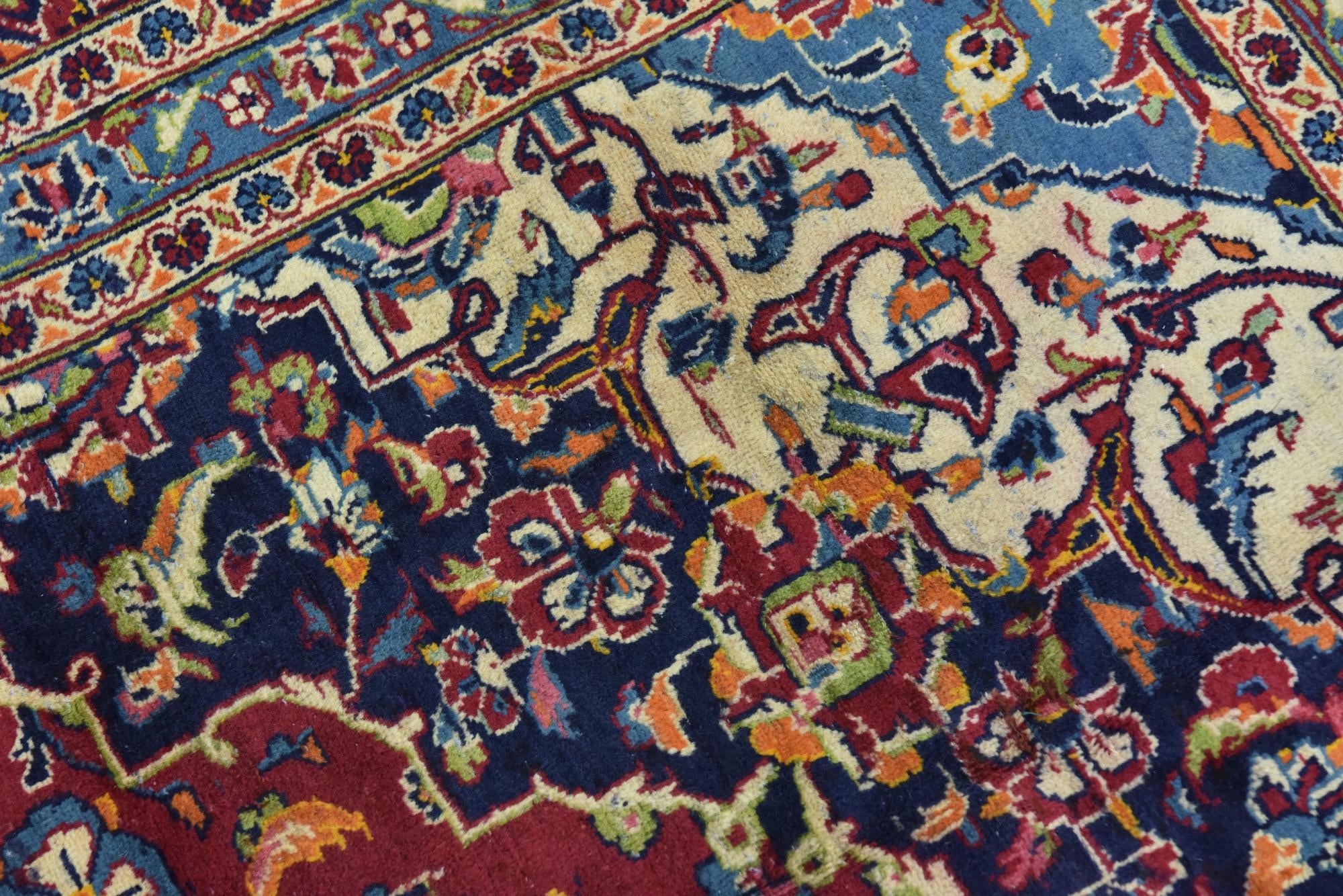 9' 8 x 13' 3 Hand Knotted Kashan Persian Wool Rug