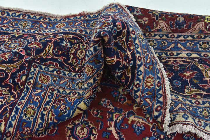9' 10 x 12' 9 Hand Knotted Kashan Persian Wool Rug