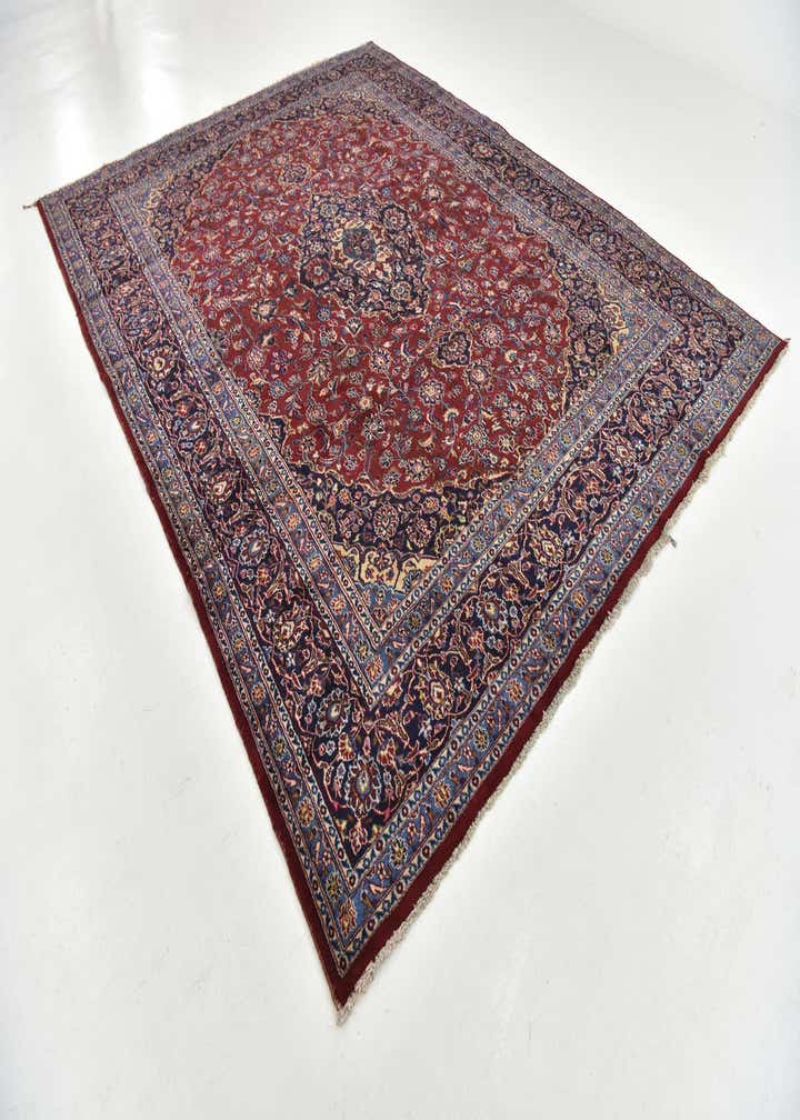 9' 10 x 12' 9 Hand Knotted Kashan Persian Wool Rug