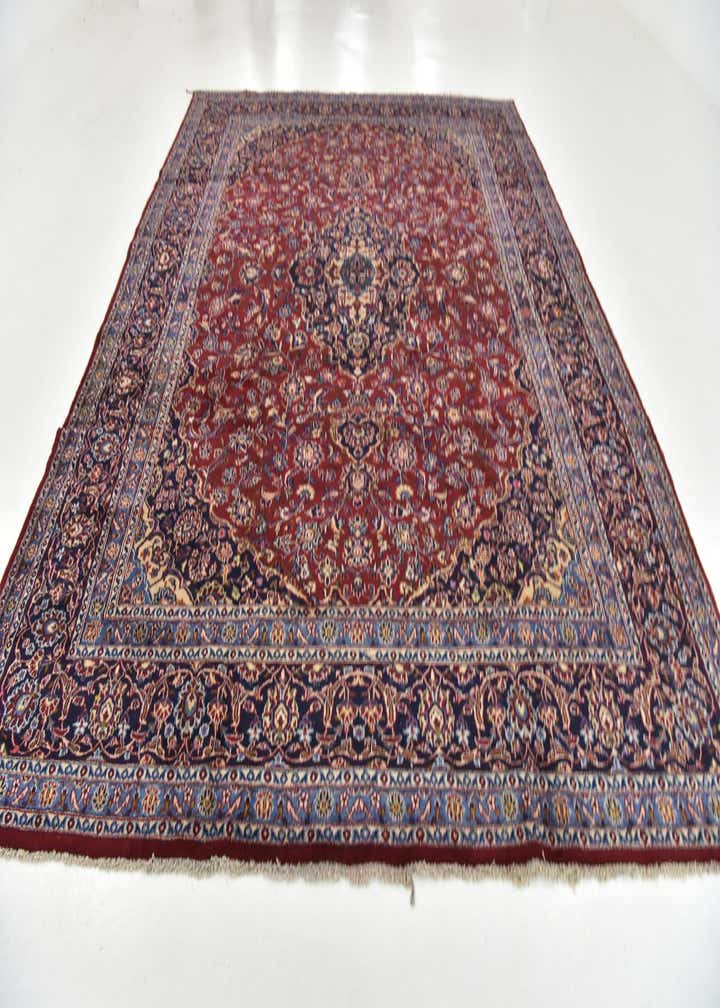 9' 10 x 12' 9 Hand Knotted Kashan Persian Wool Rug