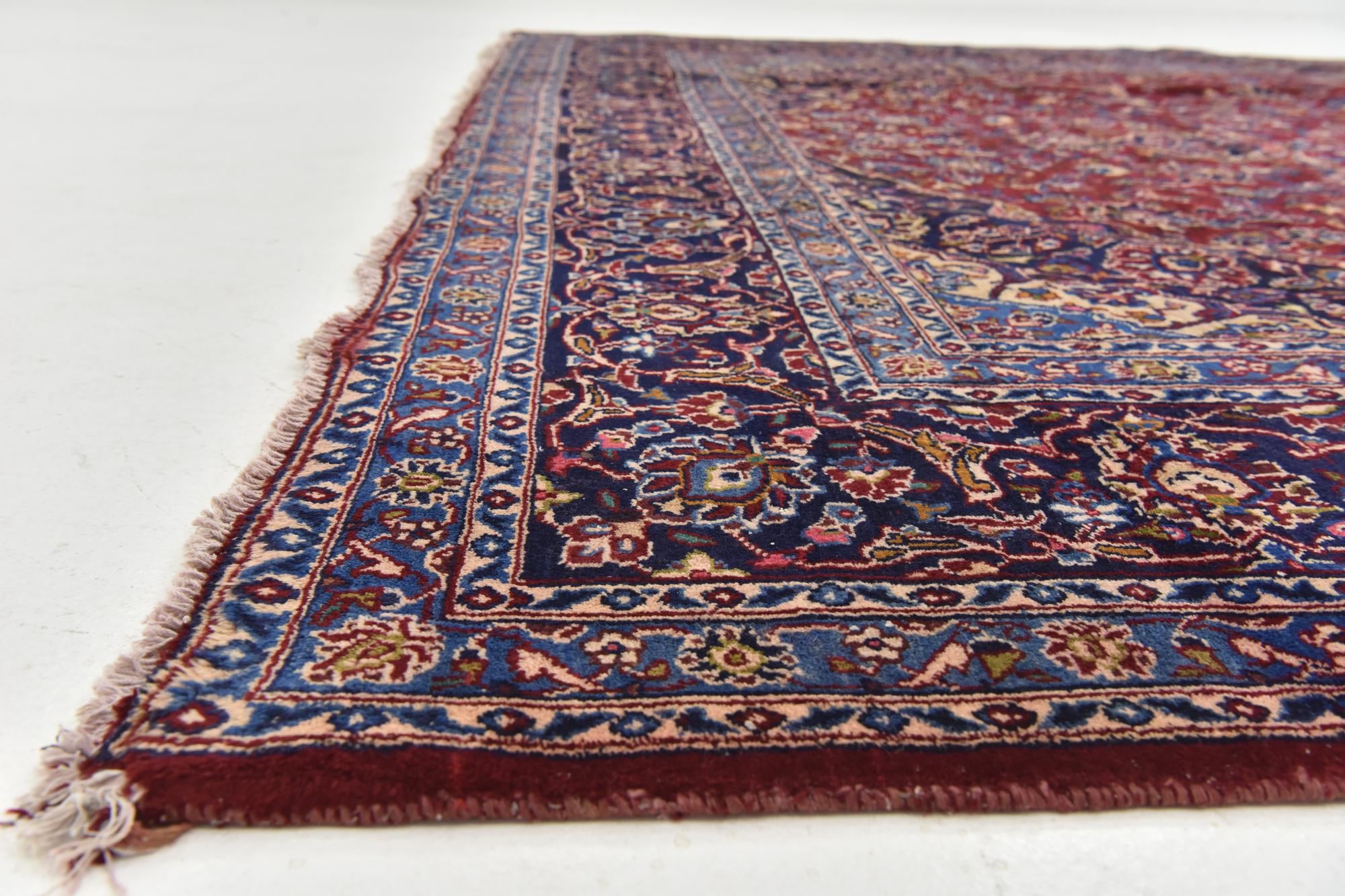 9' 10 x 12' 9 Hand Knotted Kashan Persian Wool Rug
