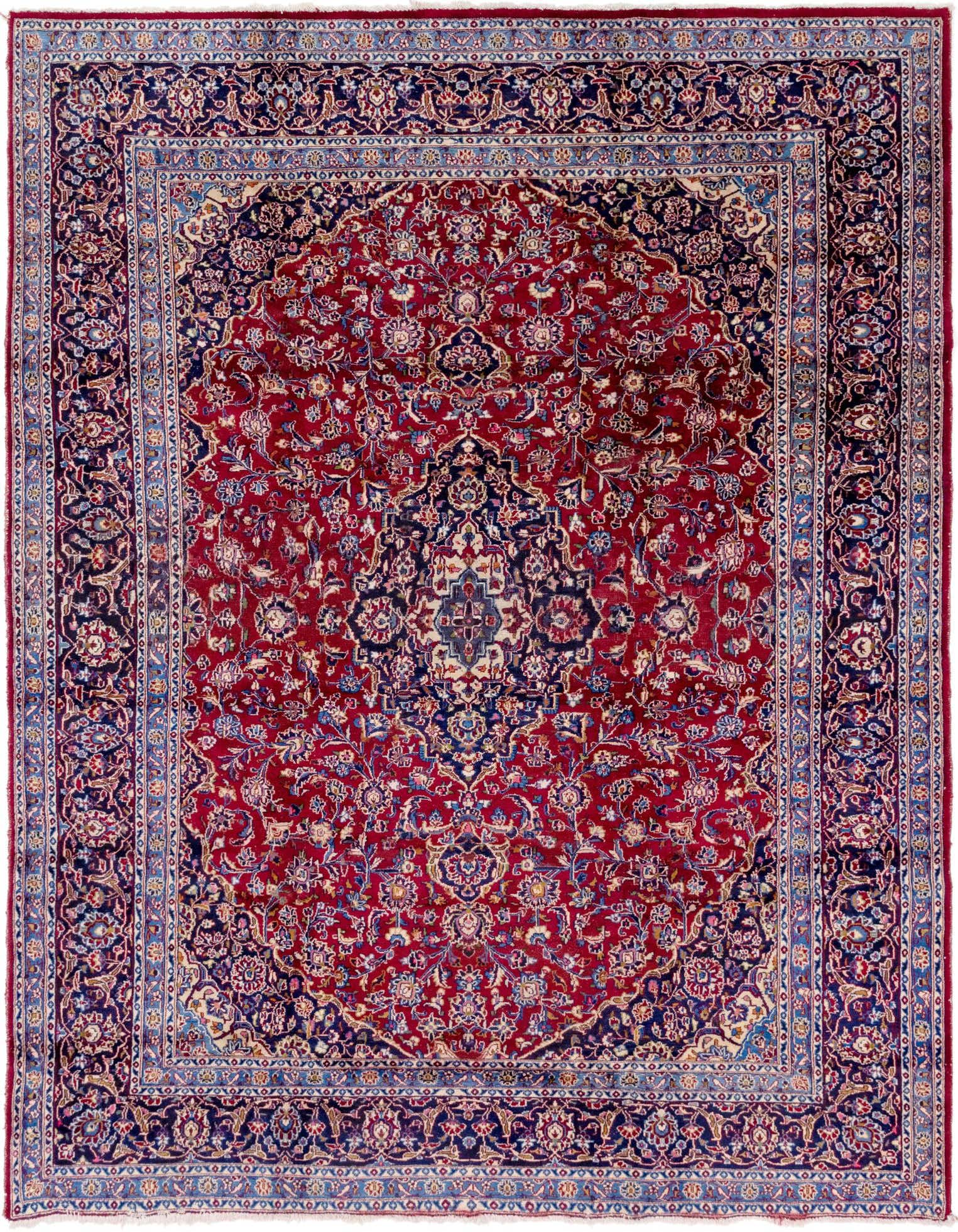 9' 10 x 12' 9 Hand Knotted Kashan Persian Wool Rug