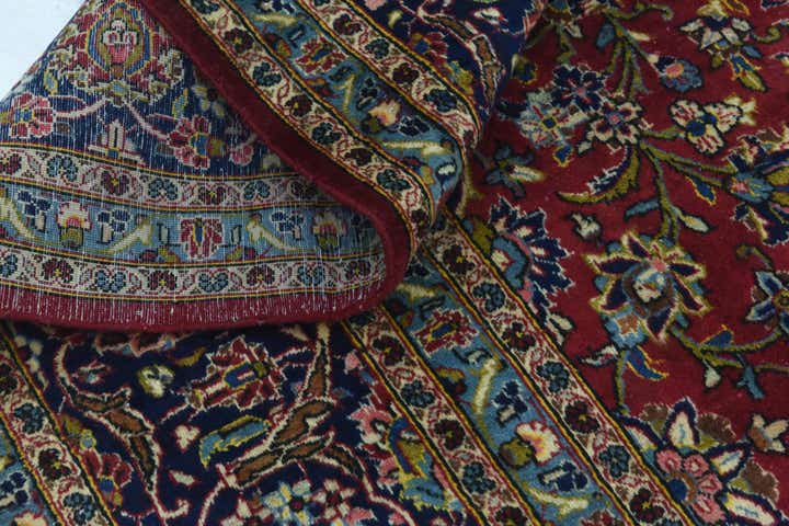 9' 10 x 13' 5 Hand Knotted Kashan Persian Wool Rug
