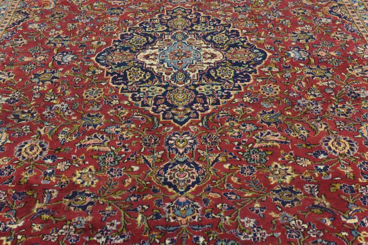 9' 10 x 13' 5 Hand Knotted Kashan Persian Wool Rug
