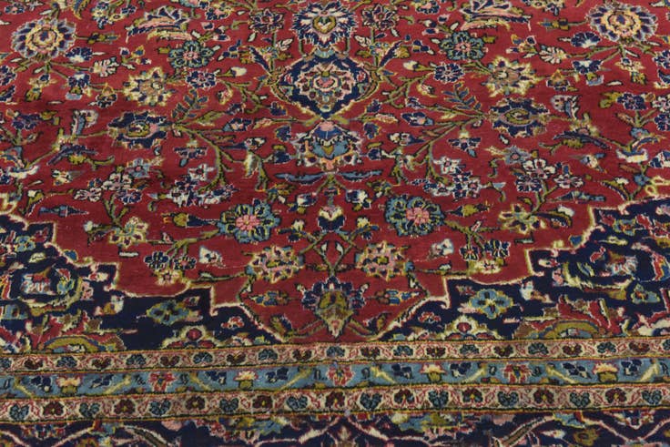 Detail image of 9' 10 x 13' 5 Hand Knotted Kashan Persian Wool Rug