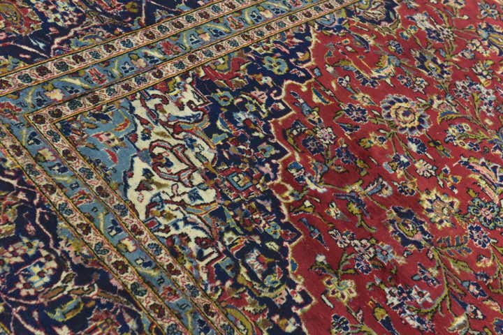 9' 10 x 13' 5 Hand Knotted Kashan Persian Wool Rug