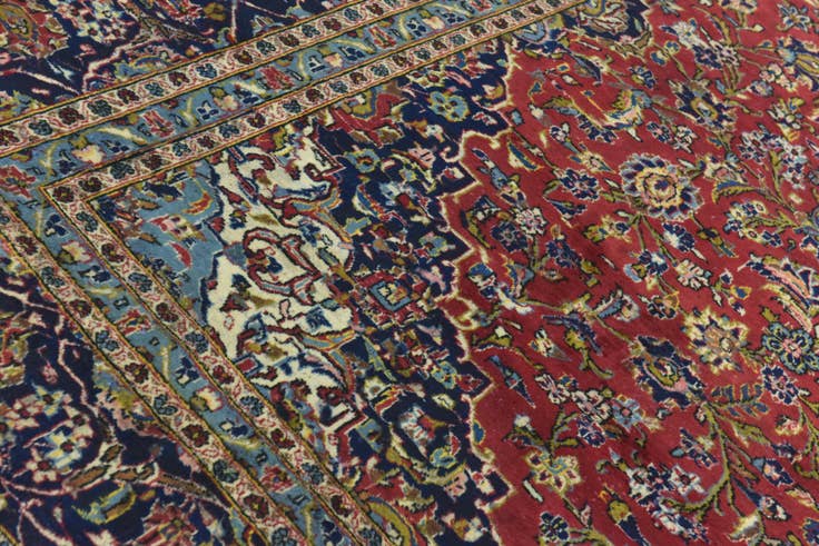Detail image of 9' 10 x 13' 5 Hand Knotted Kashan Persian Wool Rug