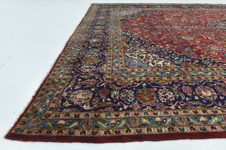 9' 10 x 13' 5 Hand Knotted Kashan Persian Wool Rug