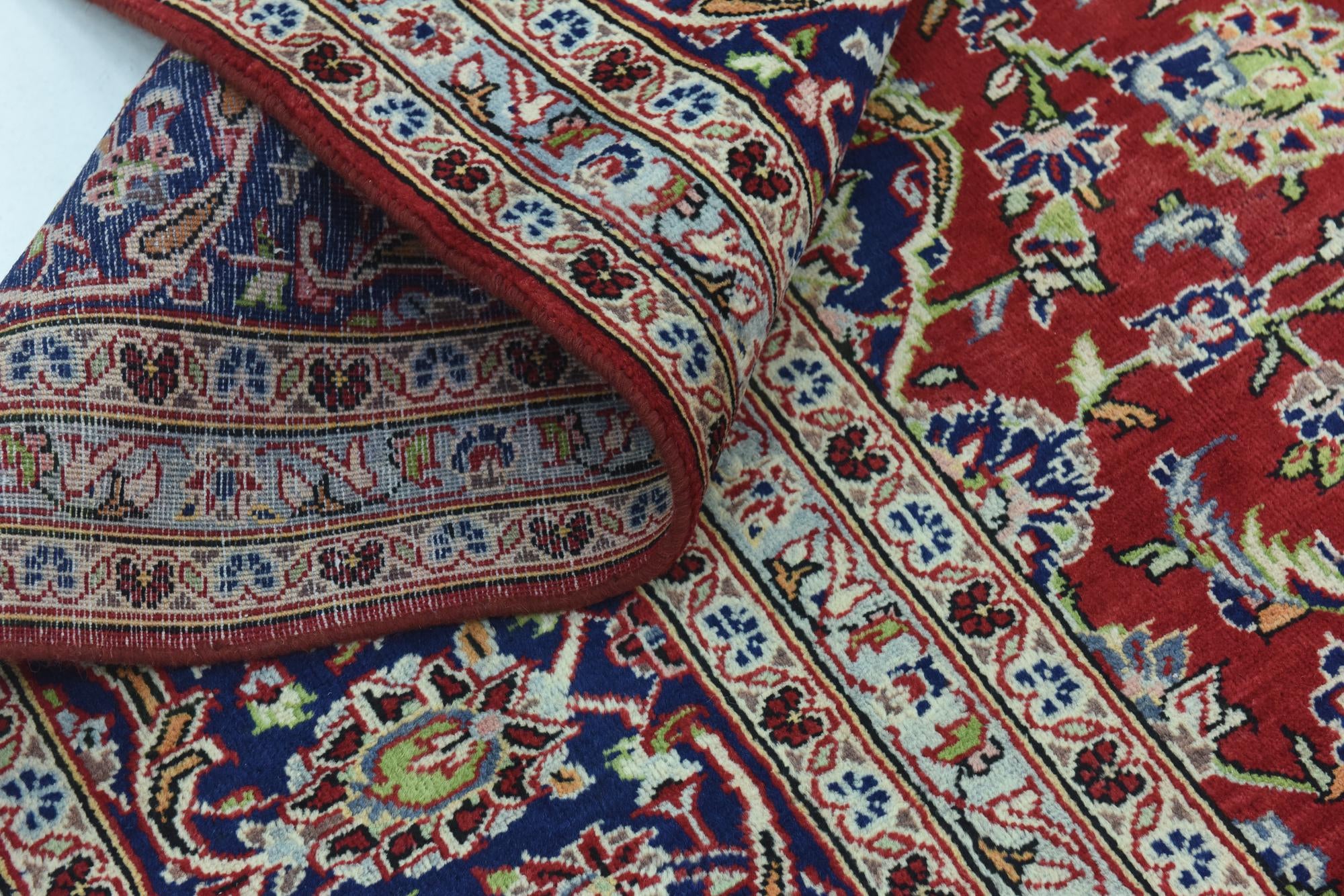 9' 7 x 13' Hand Knotted Kashan Persian Wool Rug