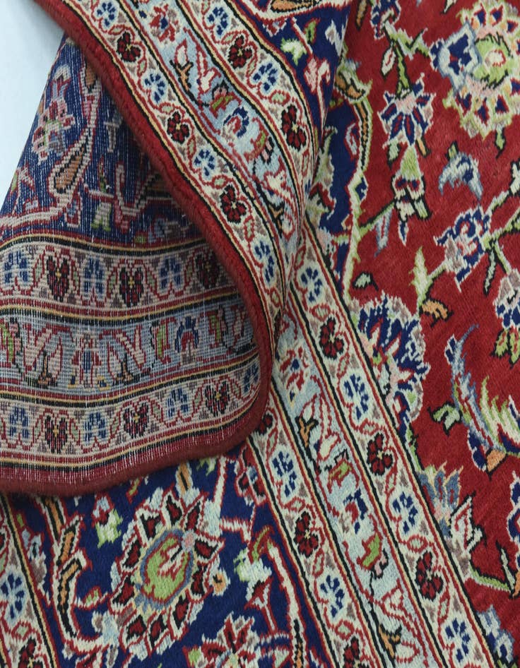 Detail image of 9' 7 x 13'  Hand Knotted Kashan Persian Wool Rug