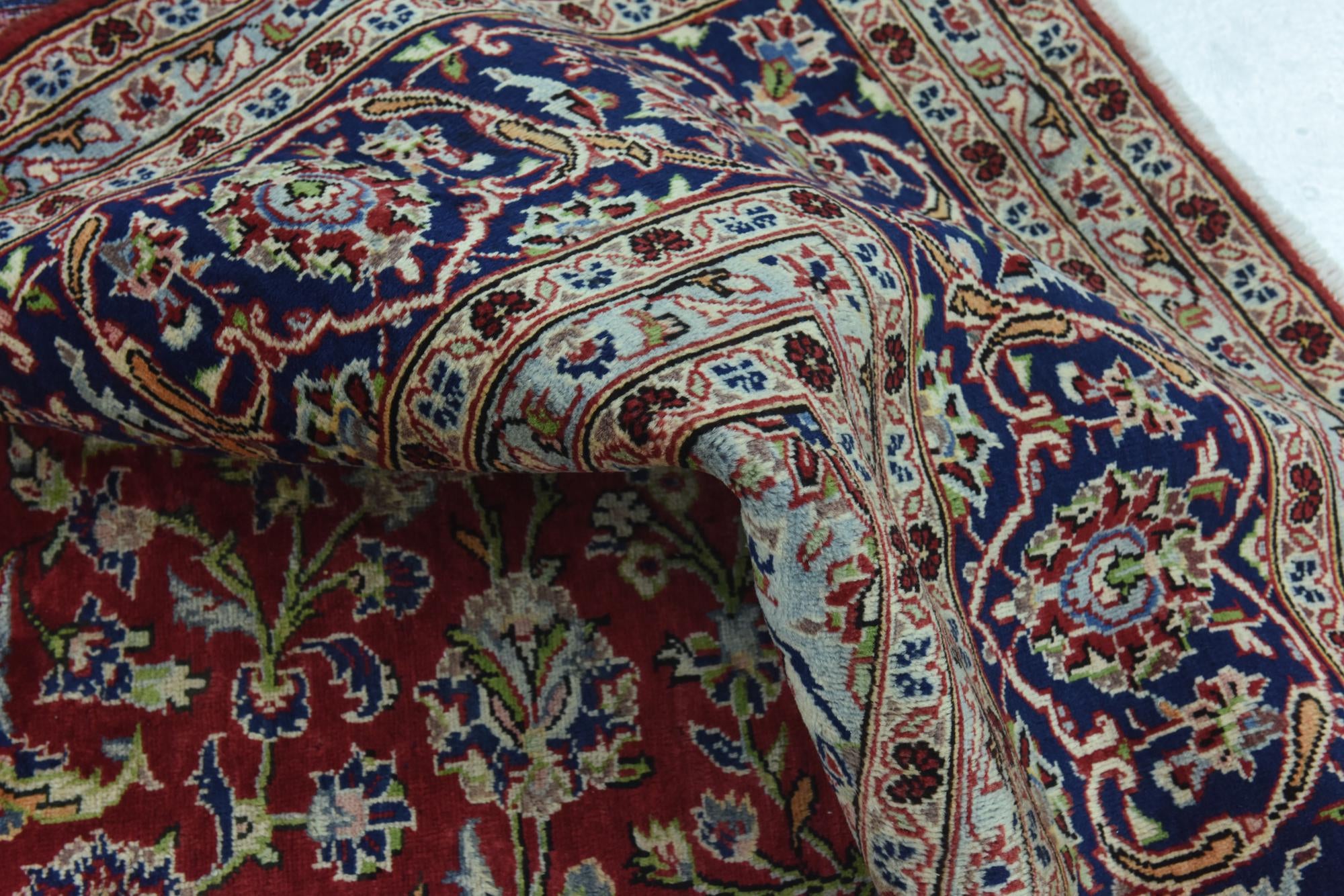 9' 7 x 13' Hand Knotted Kashan Persian Wool Rug