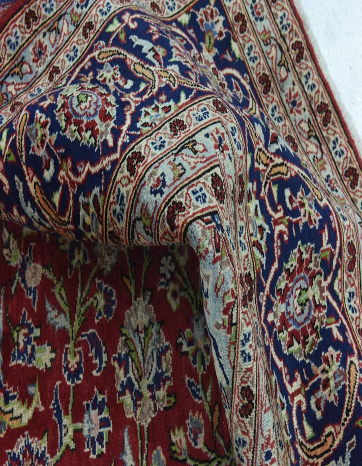 Detail image of 9' 7 x 13'  Hand Knotted Kashan Persian Wool Rug