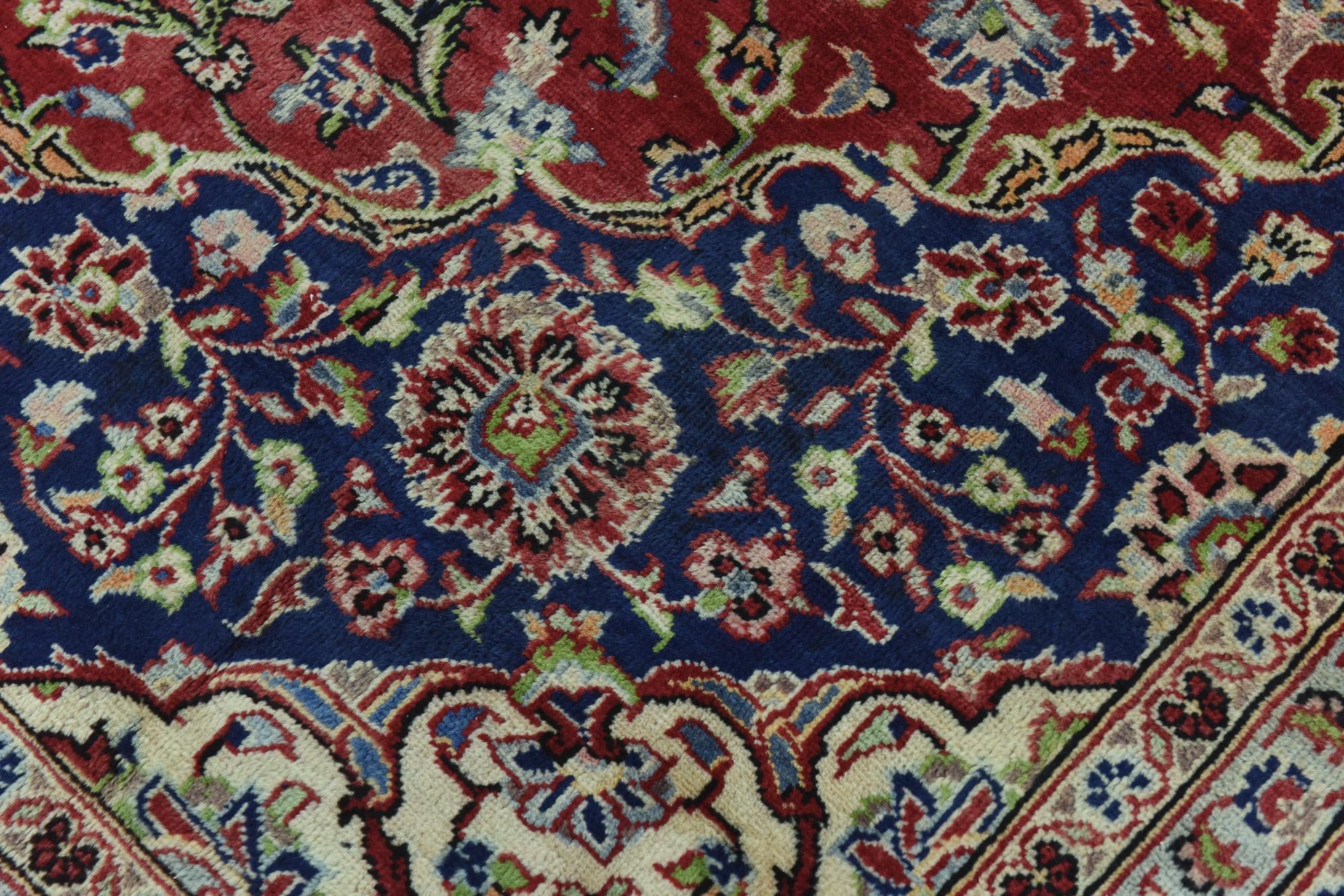 9' 7 x 13' Hand Knotted Kashan Persian Wool Rug