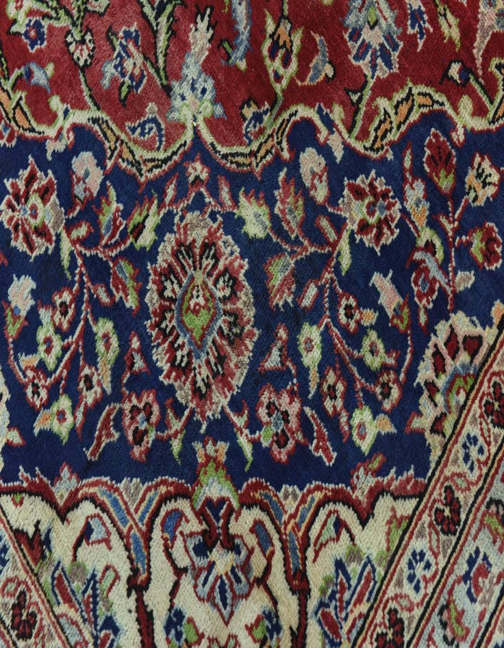 Detail image of 9' 7 x 13'  Hand Knotted Kashan Persian Wool Rug