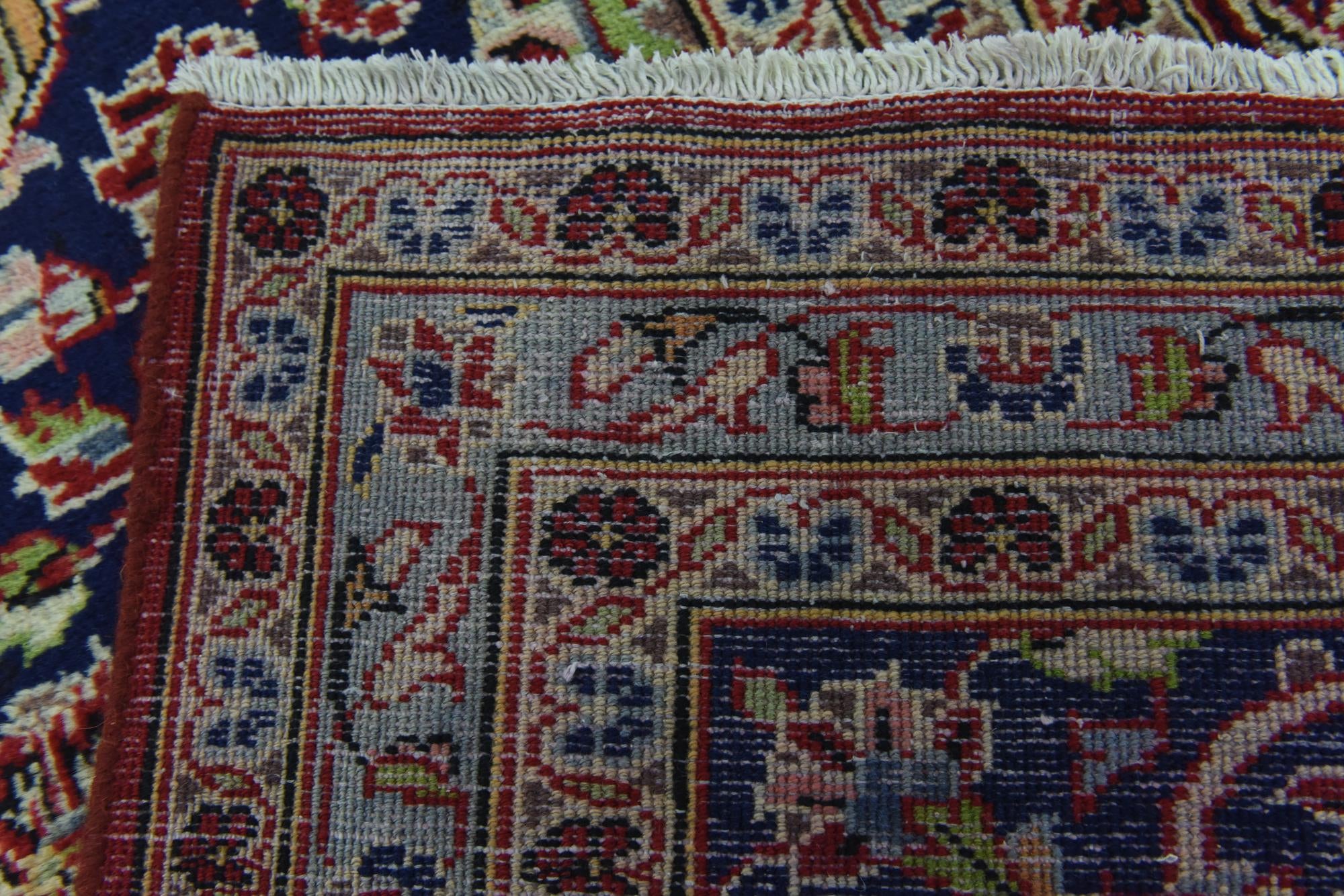 9' 7 x 13' Hand Knotted Kashan Persian Wool Rug