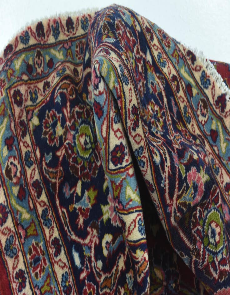 Detail image of 9' 7 x 12' 4  Hand Knotted Kashan Persian Wool Rug